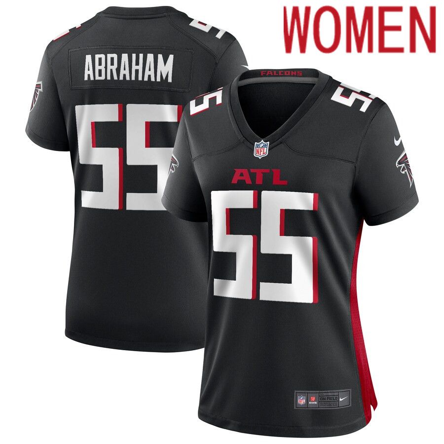 Women Atlanta Falcons 55 John Abraham Nike Black Game Retired Player NFL Jersey